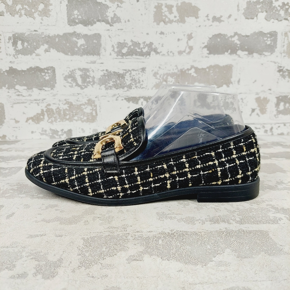 New Kenneth Cole New York Linda Bit Black Gold Loafers V517